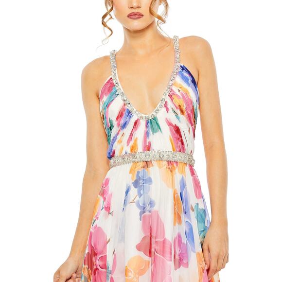 Mac Duggal 2219 Floral Gown NWT Size 4 – Beaded Straps Flawed - Picture 3 of 16